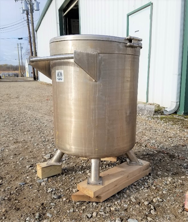 ***SOLD*** used 50 Gallon Stainless Steel Storage tank.  Dish Bottom.  24